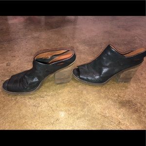 Lucky Brand Open Toes Chunky Heels/Size 8/Black